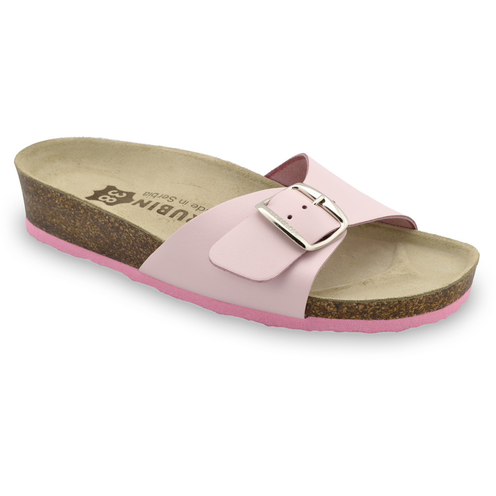 MADRID Women's slippers - leather (36-42) - light pink, 36