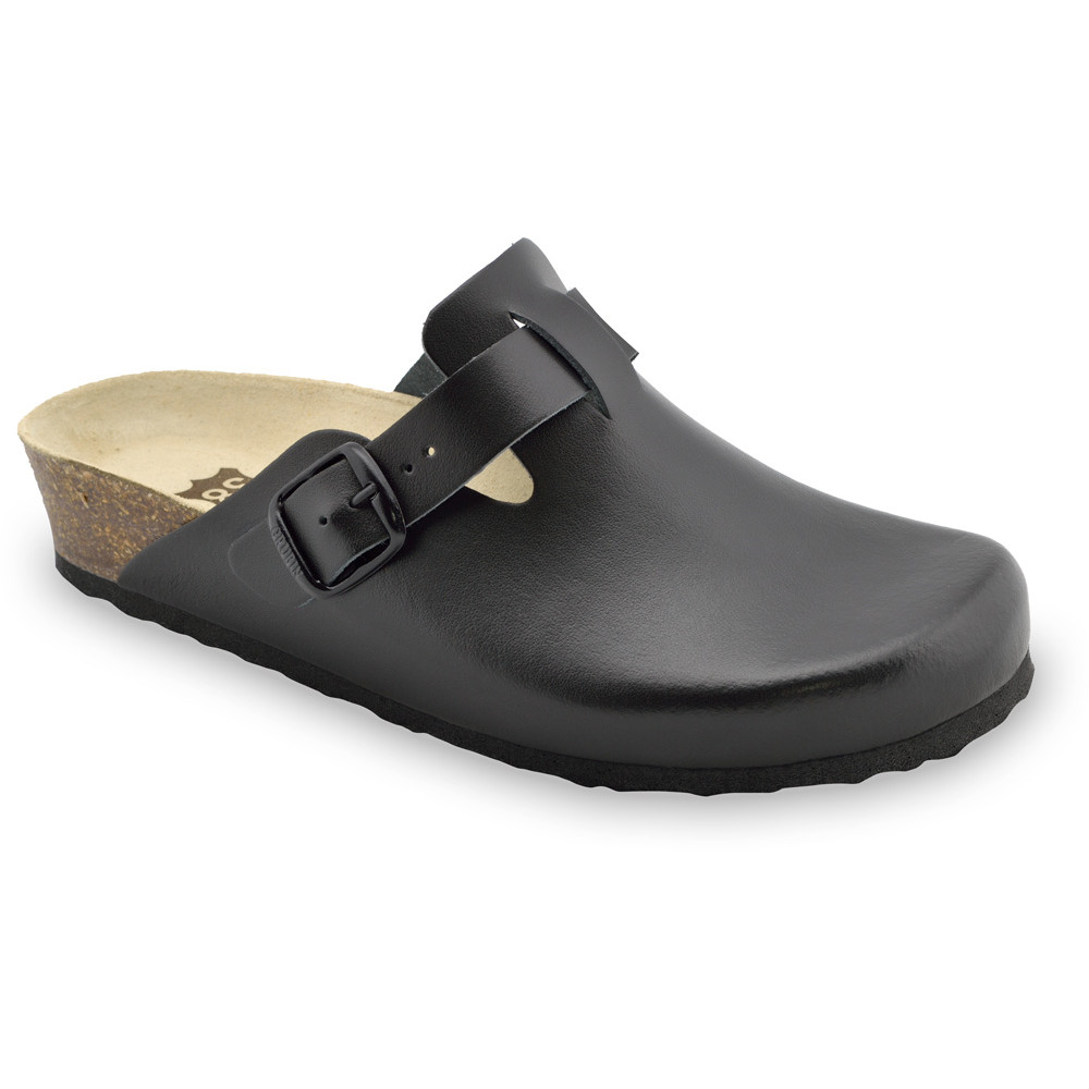 RIM kožené dámské uzavřené papuče (36-42) - černá, 36
