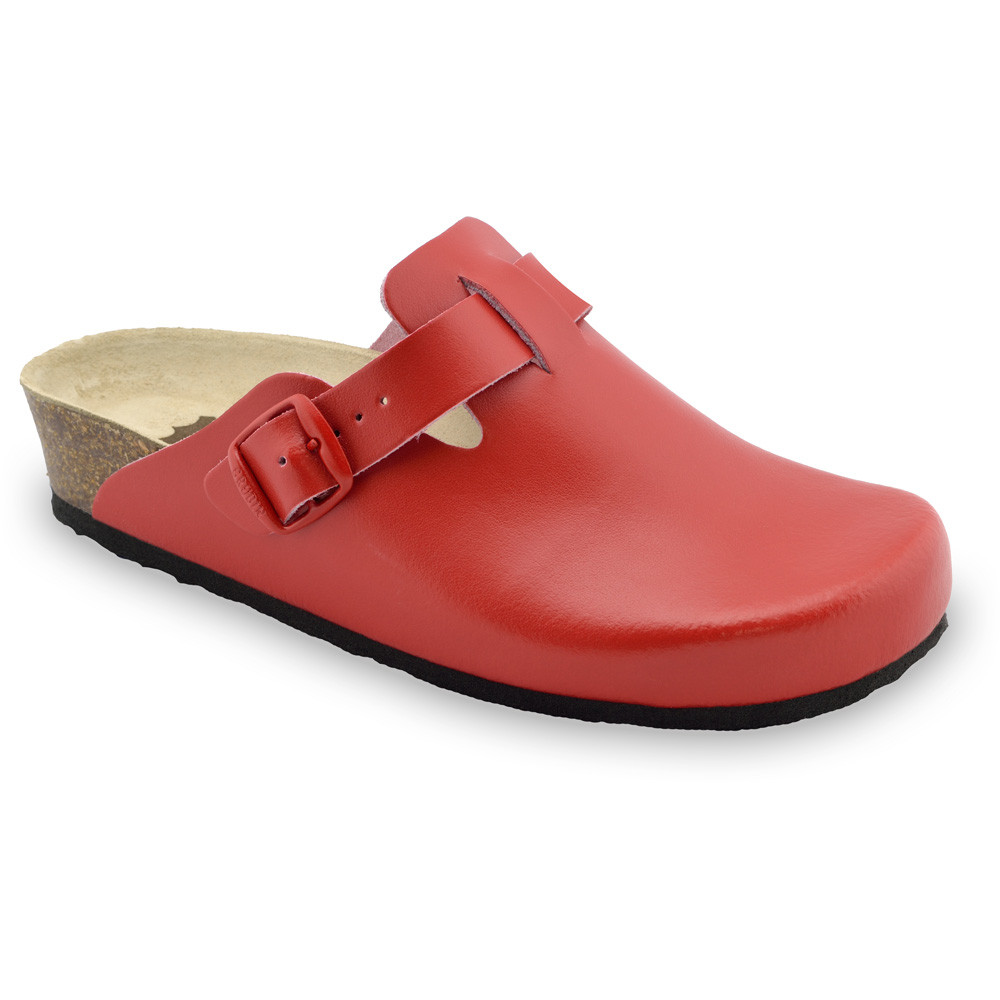 RIM Women's leather closed slippers (36-42) - red, 37