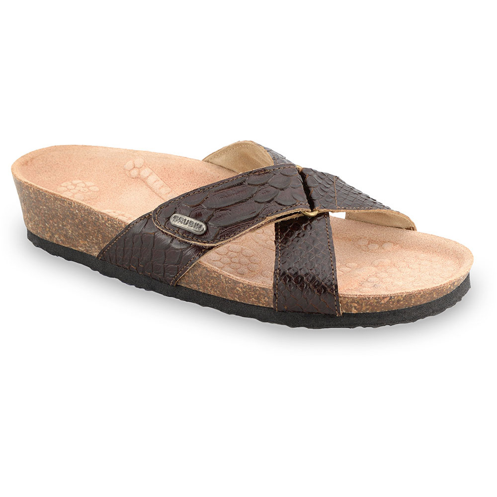 EMILIANA Women's slippers - leather (37-41) - brown, 38