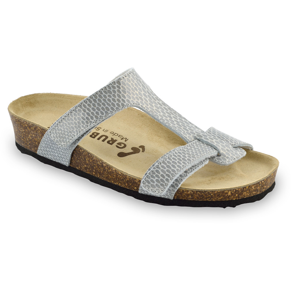 RIMINI Women's slippers - leather (36-42) - grey viper, 38