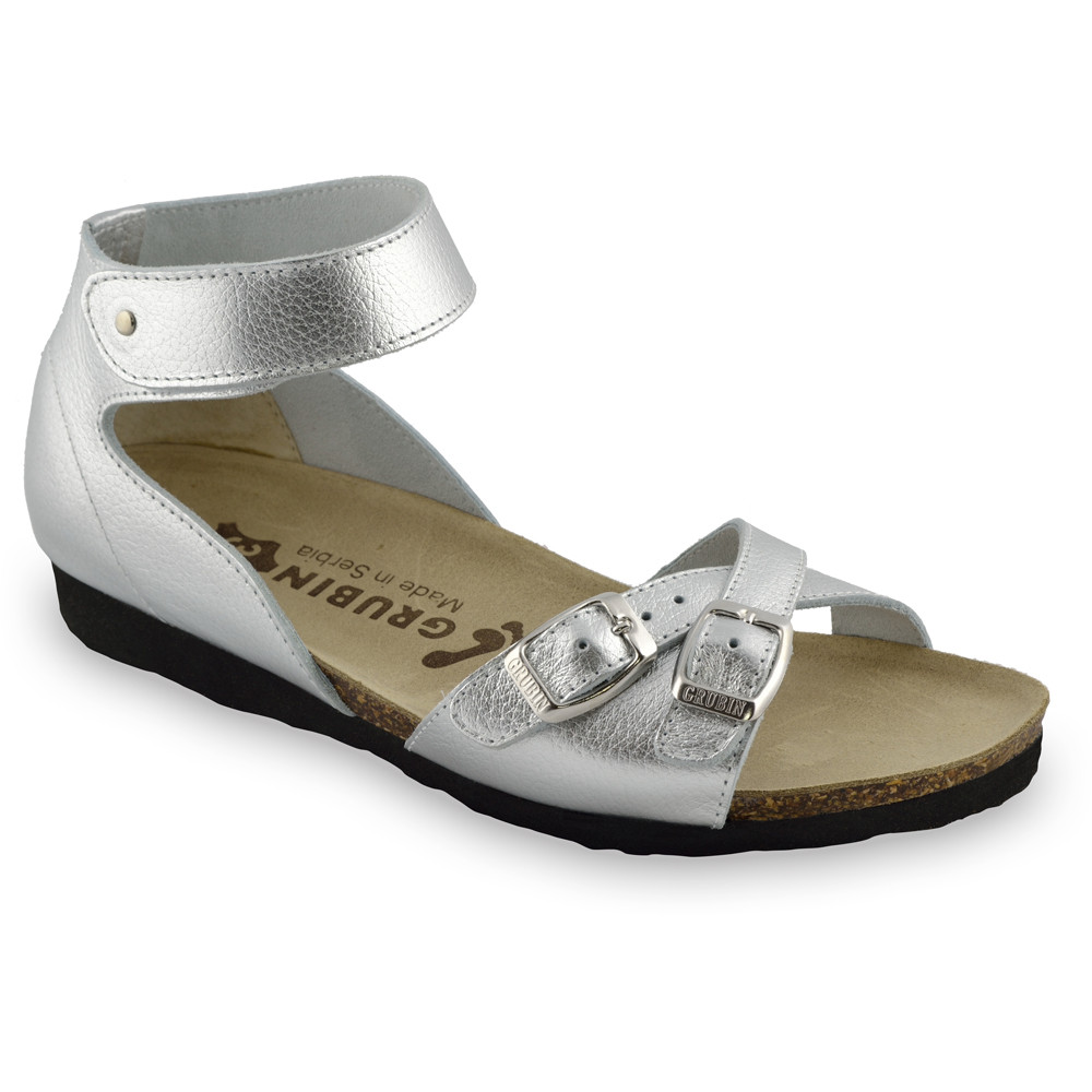 NICOLE sandály pro dámy - kůže (36-42) - stříbrná, 36