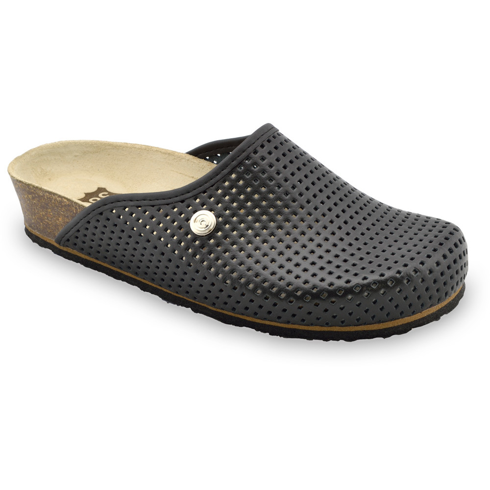 TERRA kožené dámské uzavřené papuče (36-42) - černá, 37