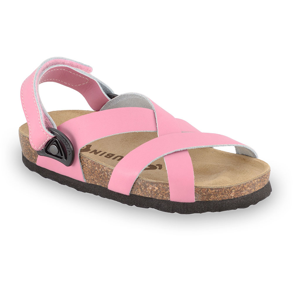 PITAGORA Kids sandals - nubuck caste leather (30-35) - pink, 34