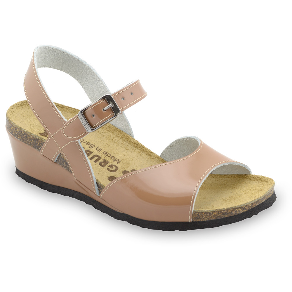 HALDEJA sandały dla kobiet - skóra (36-42) - brązowy, 41