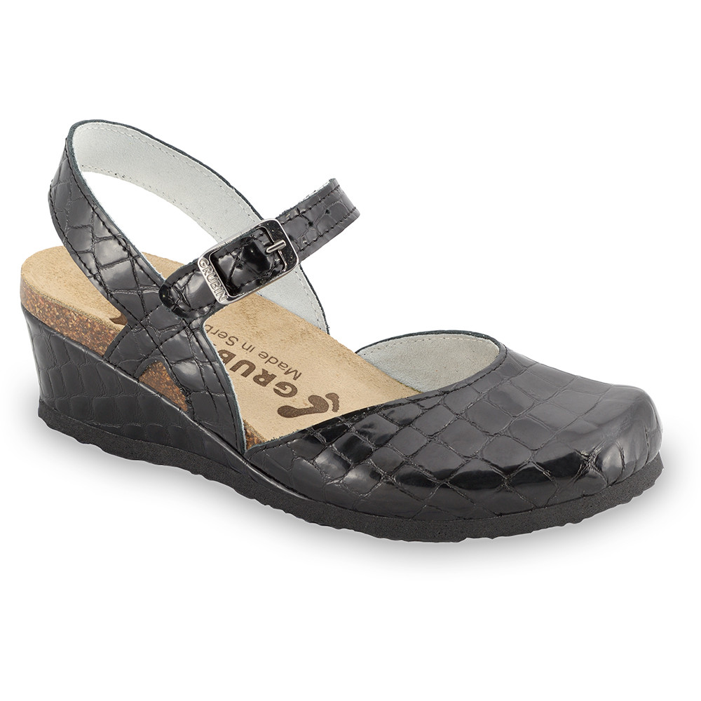 FELIKS sandály pro dámy - kůže (36-42) - černá se vzorem, 42