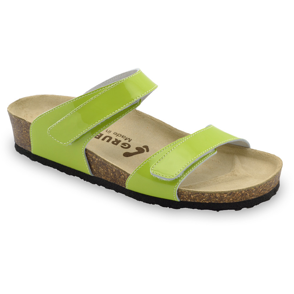 HIGIJA Women's slippers - leather (36-42) - green, 36