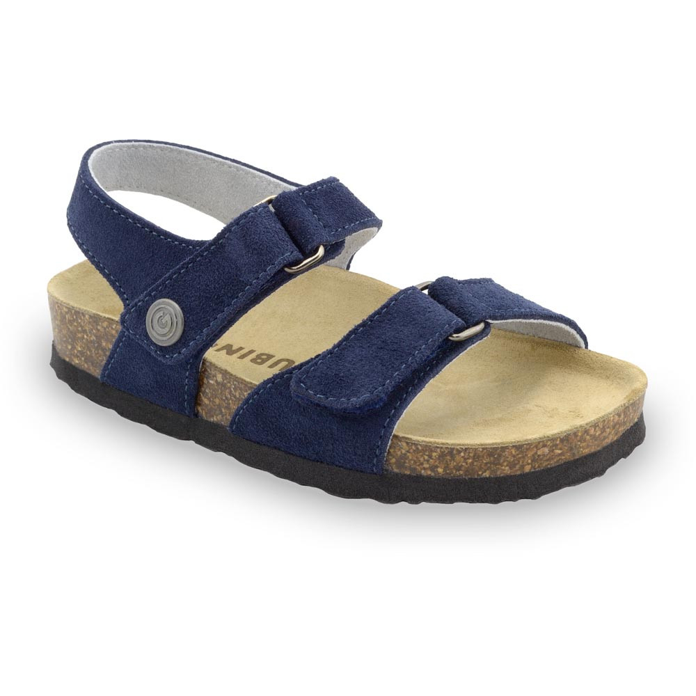 RAFAELO Kids sandals - suede leather (30-35) - blue matte, 32