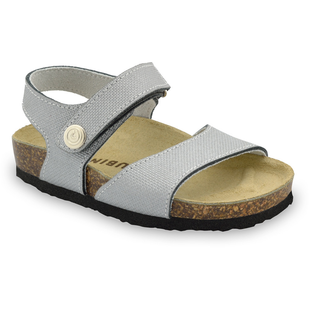 LEONARDO sandály pro děti - kůže kast (23-29) - šedá, 26