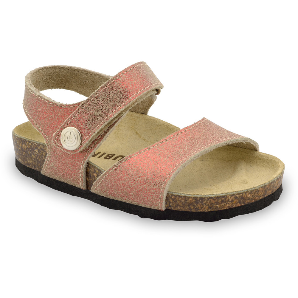LEONARDO Kids sandals - leather (23-29) - bronze, 28