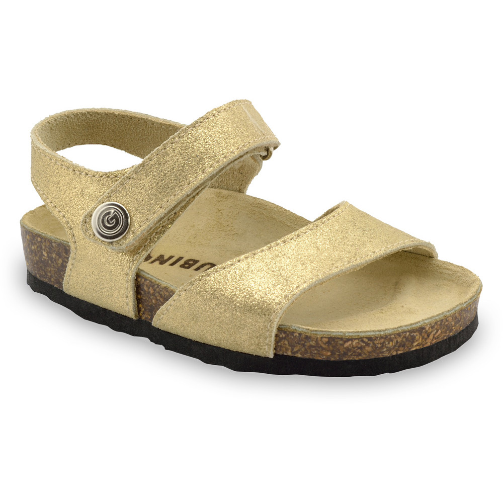 LEONARDO sandály pro děti - kůže (23-29) - zlatá, 25