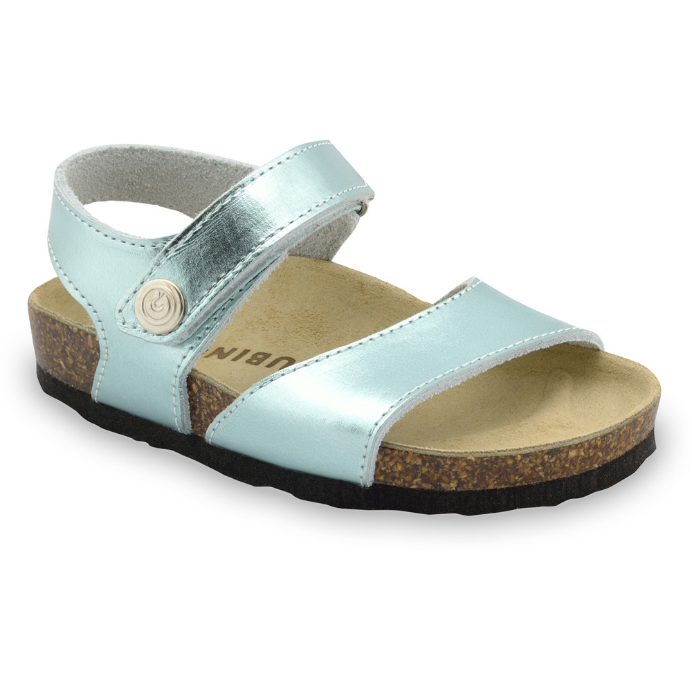 LEONARDO Kids sandals - leather (23-29) - light blue, 27