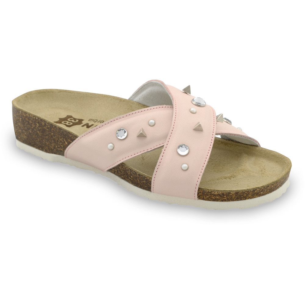DAKOTA Women's slippers - leather (36-42) - light pink, 38