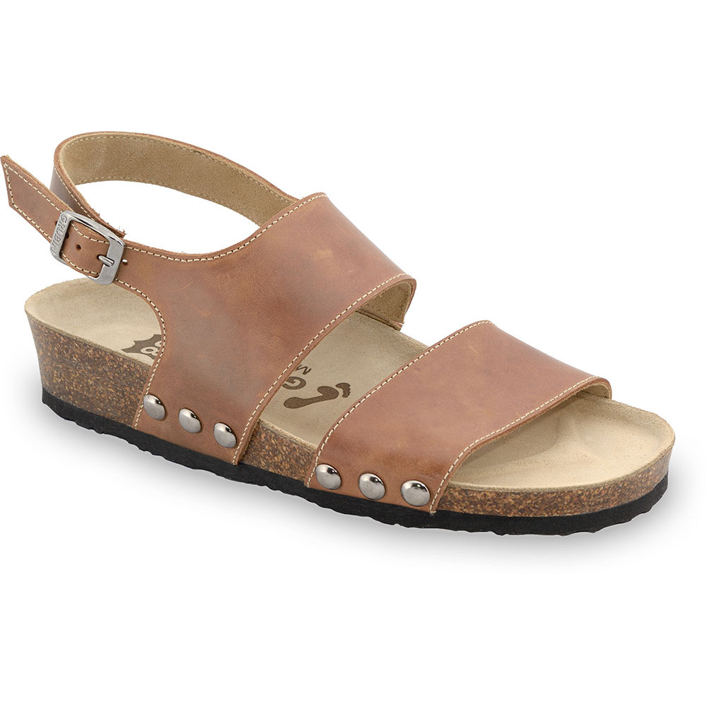 CHARLOTTE Women's sandals - leather (36-42) - light brown, 41