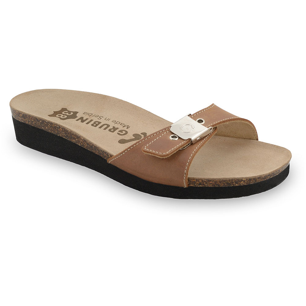 PATAGONIA Women's leather slippers (36-42) - light brown, 39